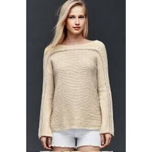 GAP Cotton Pointelle Crochet Knit Sweater Size Small, NWOT